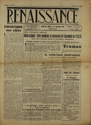 La Nouvelle Renaissance  N°142 (02 avr. 1948)